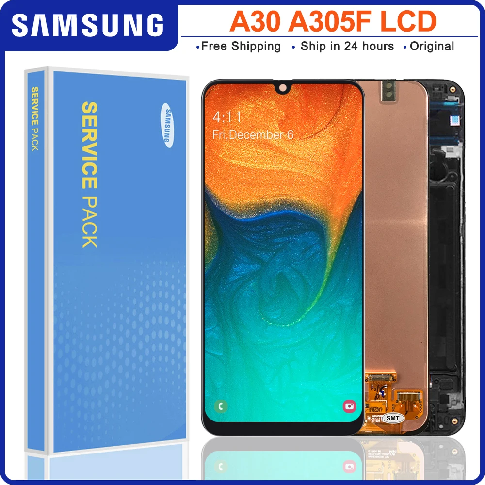 Оригинальный ЖК-дисплей для Samsung galaxy A30 SM-A305FN/DS A305F/DS A305 с сенсорным экраном и