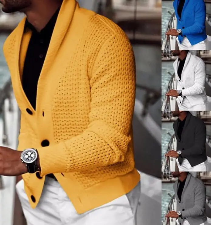 

Mens Casual Buttoned Cardigan Jacket 2021 New Autumn Winter Fashion Men Sweater Coat Solid Color Knitted Sweaters ForStreetwear