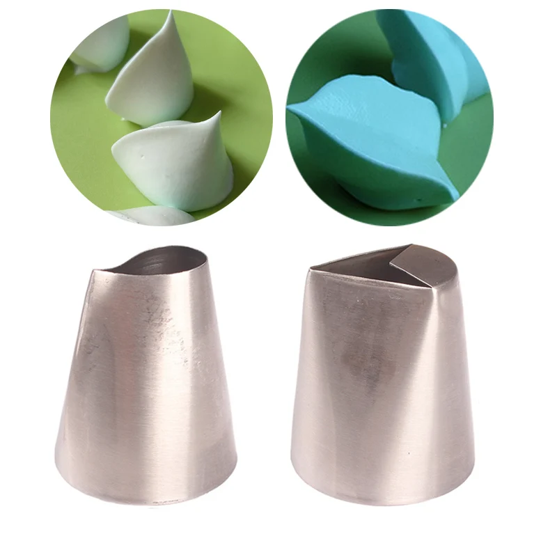 

2pcs Cake Nozzles Set #F04#F05 Leaves Pastry Nozzles Pastry Cupcake Cake Decoraing Tips Water Drop Shape Icing Piping Nozzles