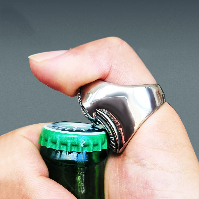 

Мужское кольцо в стиле панк, кольцо из нержавеющей стали с черепом, аксессуары для штопора, ювелирные изделия для мужчин, геометрические кол...