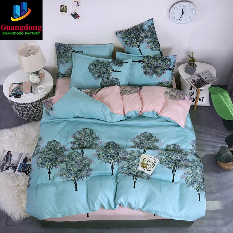 

Home Textile Tree blue Duvet Cover Pillowcase Bed Sheet Girls Kid Teen Bedding Set king Queen Twin 3-4Pcs Bedlinens bedclothes