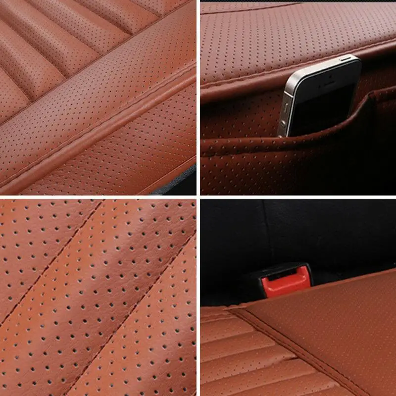 

1pcs Car Seat Cover Without Backrest PU Leather Bamboo Charcoal Auto Seat Cushion Automobiles Non-slip Cover Seat