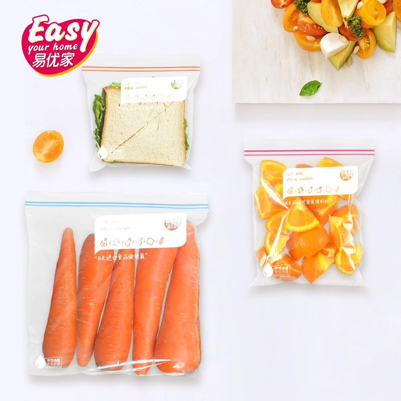 35 шт./компл. пищевой пластик свежая сумка на молнии многоразовый прозрачный