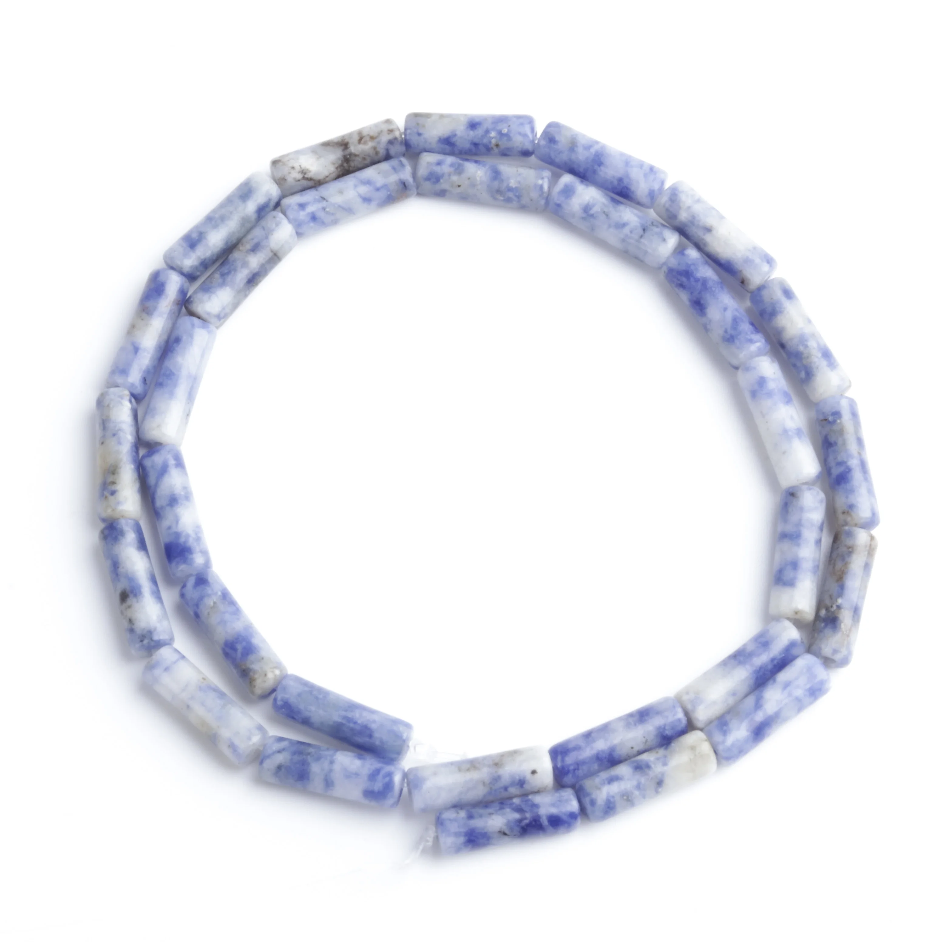 

Natural Stone 4x13mm Blue Dot Bucket Beads Cylindrical Beads Loosely Spaced Bead Septa Beads DIY Necklace Bracelets Earrings