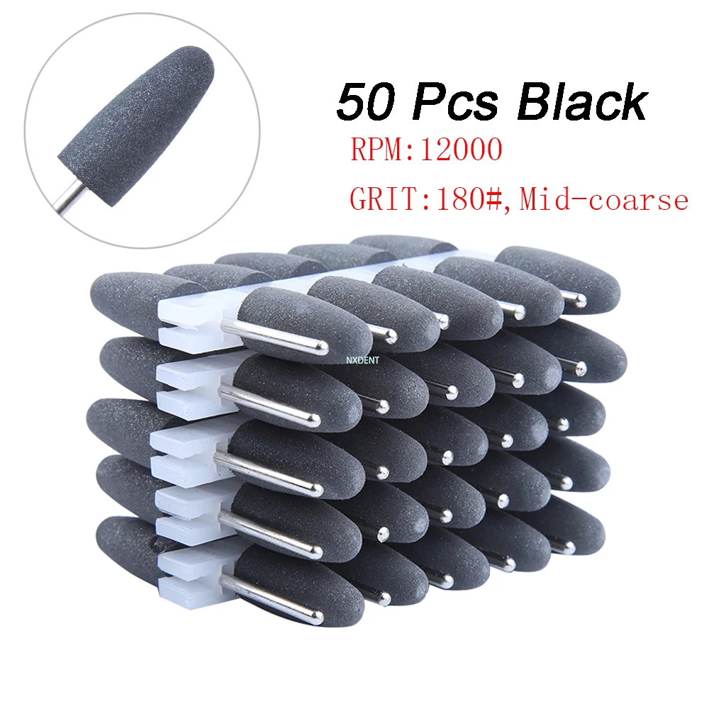10pcs 2.35mm Silicone Rubber Polishers Dental burs Grinders Nail Drill Bits for Electric Manicure and Oral Polishing | Красота и