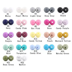 50 шт., силиконовые бусины для прорезывания зубов, 9 мм