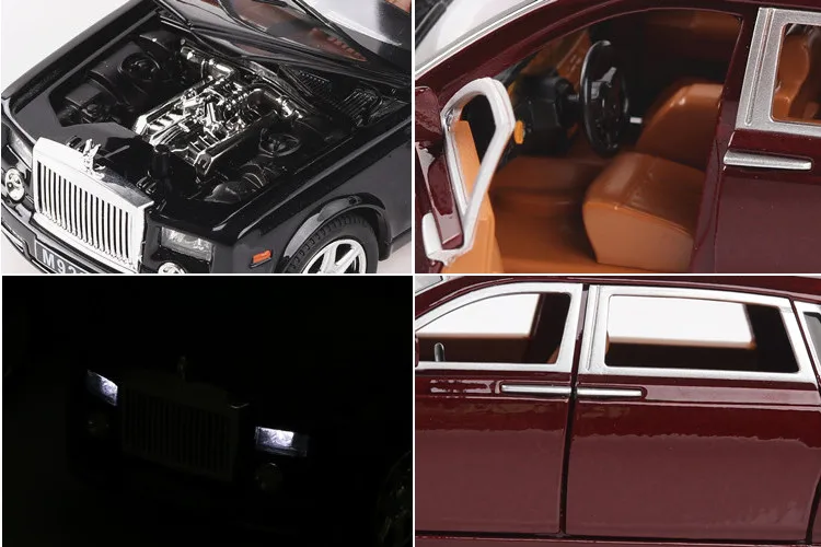 1:24 Rolls Royce Phantom моделей автомобилей металлическая модель звук и светильник с