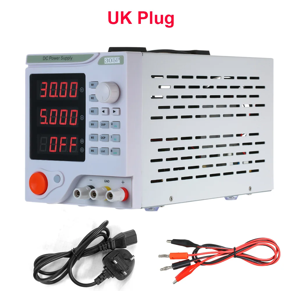 UK Plug Программируемый Регулятор напряжения постоянного тока 30 в 5A 150 Вт Регулируемый источник питания 4 цифры дисплей светодиодный импульсный источник питания - Цвет: UK Plug