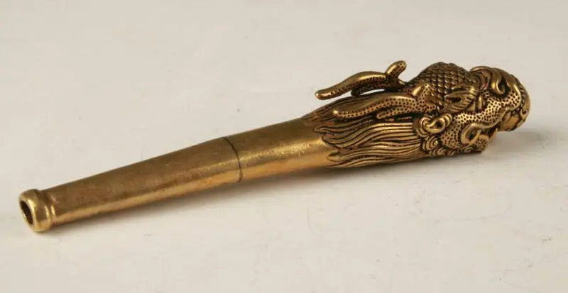 Превосходная латунная Статуя Дракона ручной работы старые курительные