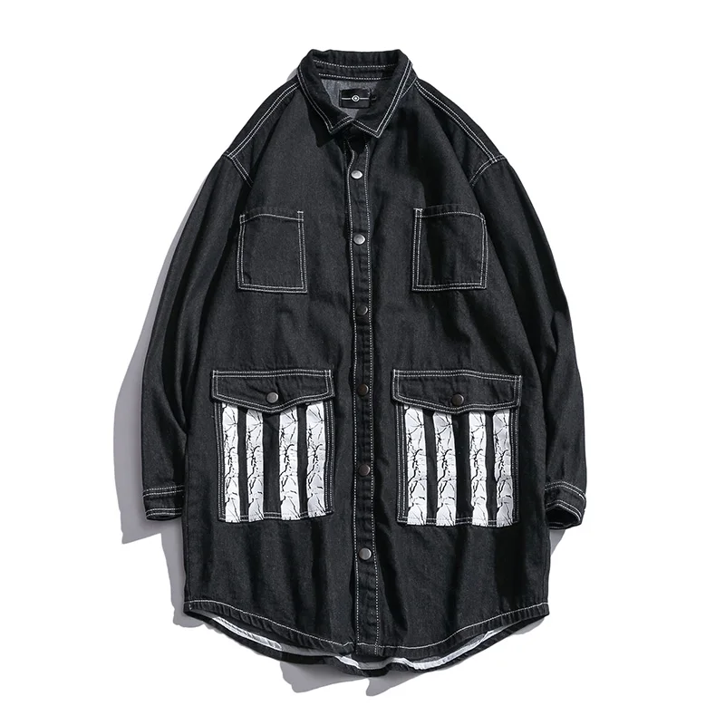 Для Мужчин's весенние черные джинсовые куртки для детей с принтом &quotБуквы&quot