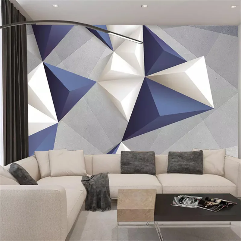 

Nordic Minimalist Personality Three-Dimensional Geometric Lines Living Room Bedroom Tv Background Wallpaper Mural Wall Covering