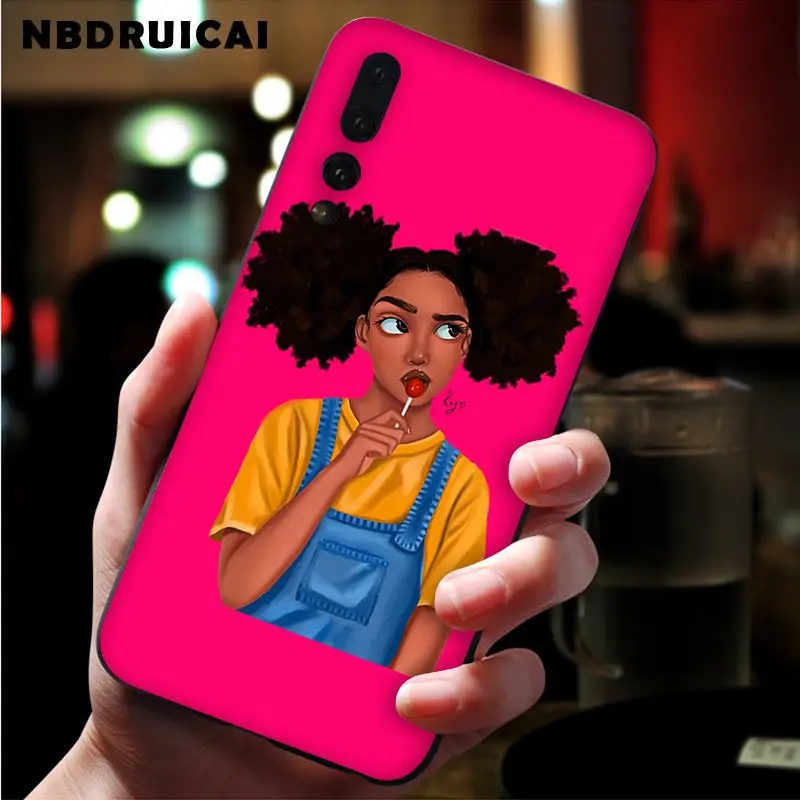 NBDRUICAI черный женский арт и маленькая девочка чехол для телефона huawei P9 10 lite P20 pro P30