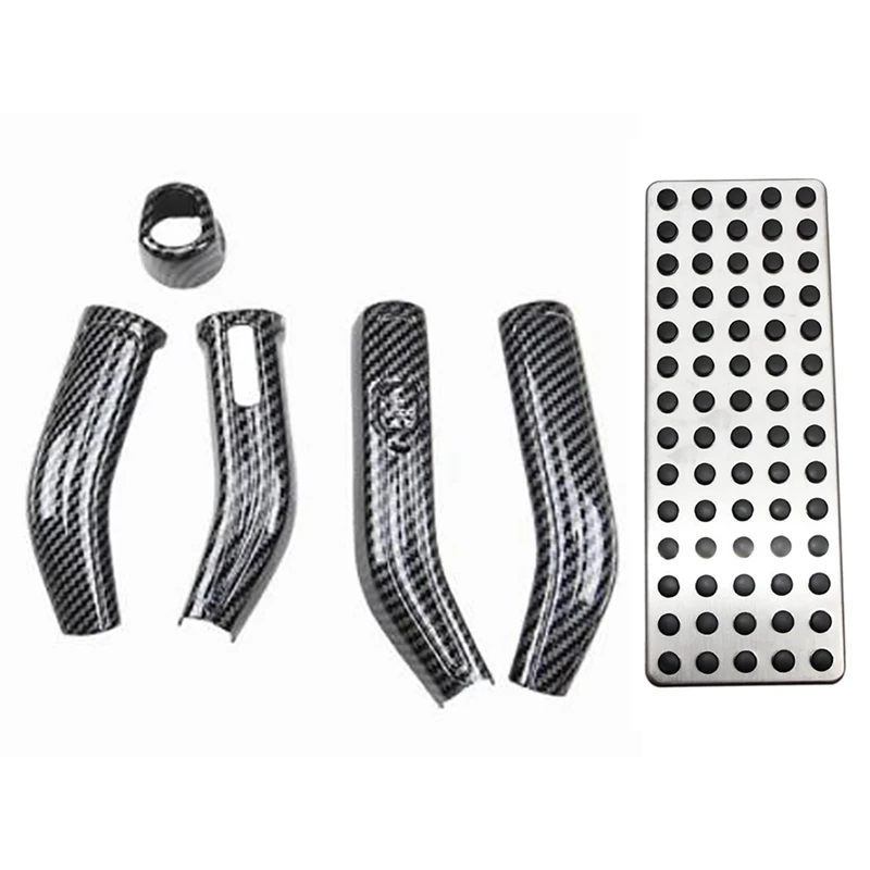 

Car Foot Pedal Rest Pedal Pad with Car Sticker Steering Wheel Shift Lever Wiper Rod Cover Trim Frame