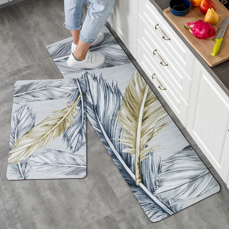 1 шт. мраморный Клетчатый ПВХ кожа кухонные ковры напольные коврики большие для