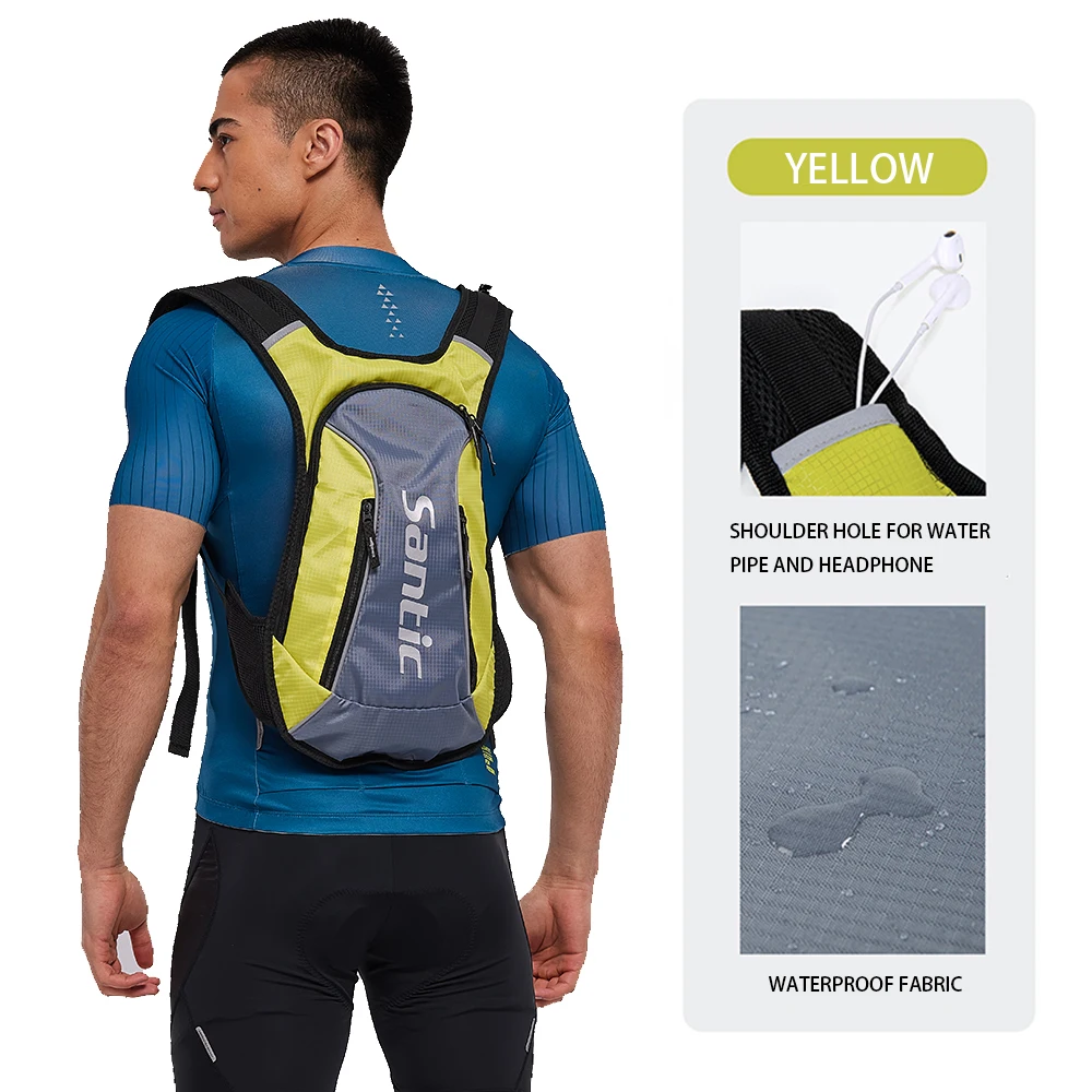 Santic Bicycle Backpack 15L Ultralight Waterproof Reflective Cycling Bags Travel Drypack for Outdoor Sports MTB Bike Equipment