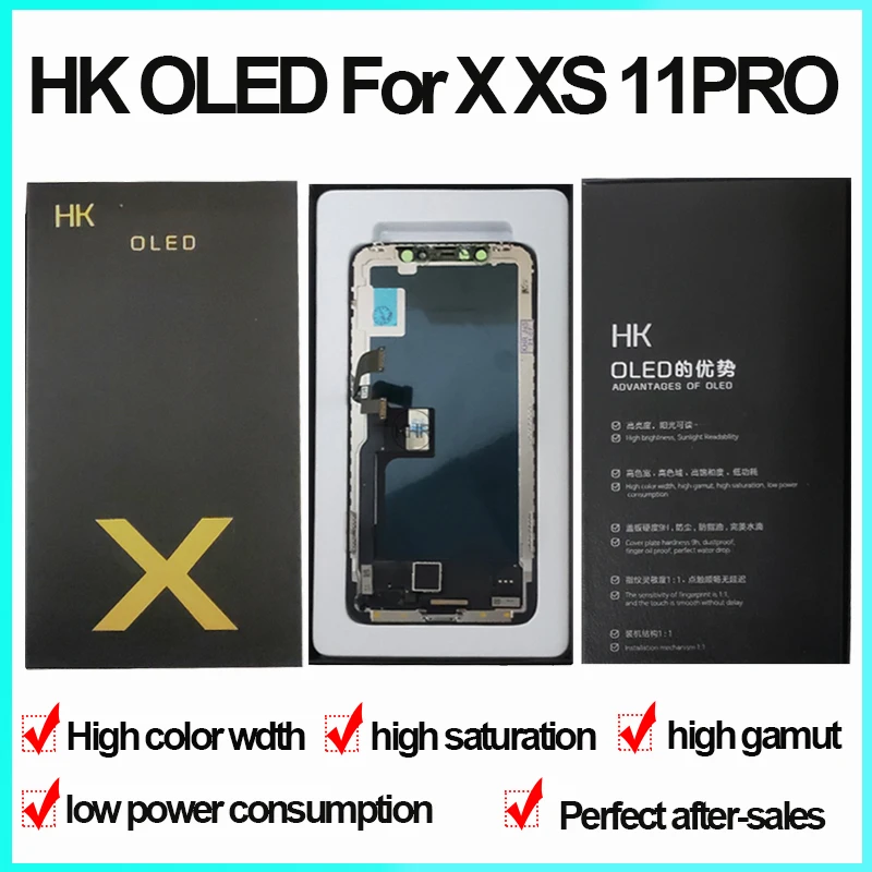 

Factory wholesale HK OLED LCD Pantalla LCD Display For iphone X XS OLED Display Touch Screen Digitizer Assembly For iPhone11 Pro