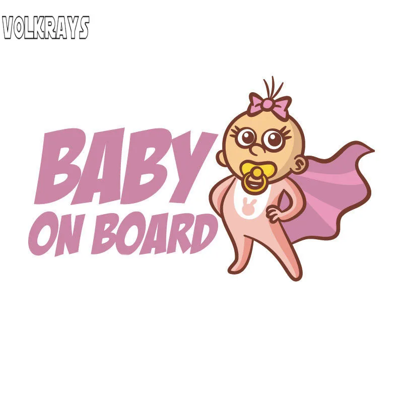 Автомобильная наклейка Volkrays для девочек малышей на борту предупреждающие марки