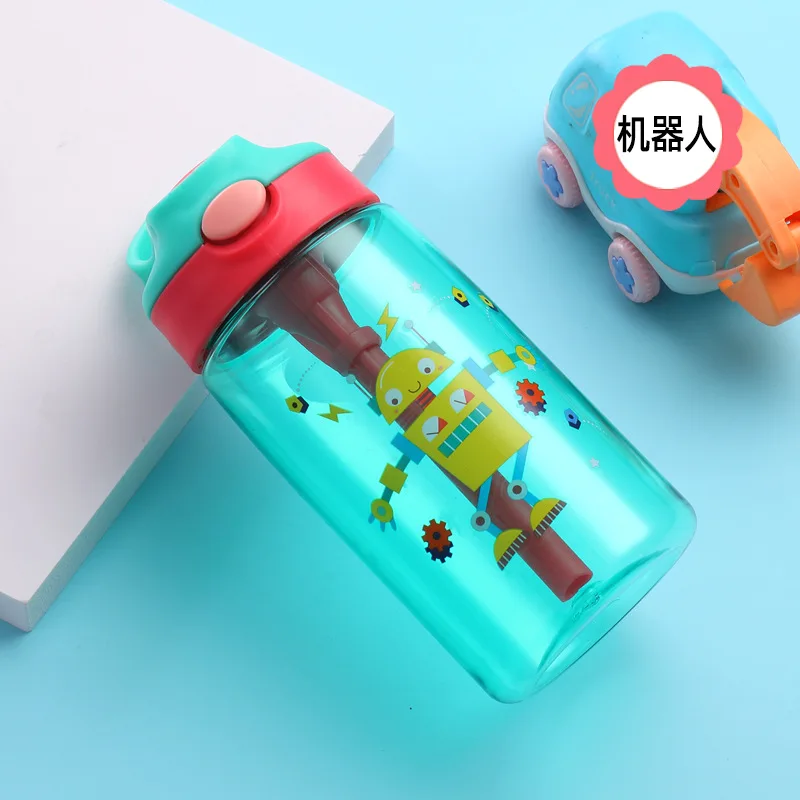 

Cartoon Kids Water Bottle Boys Girls Plastic Water Bottles Children Drinking Bottle for Water Kindergarten Straw Cups BPA Free