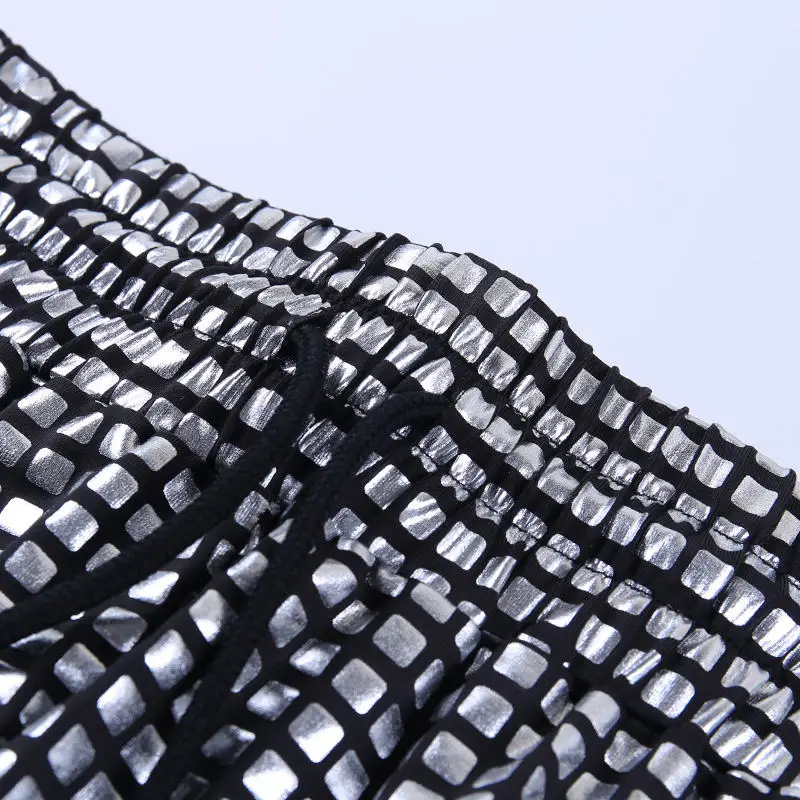 

Fashion High Waist Cargo Pants Streetwear Casual Sports Plaid Pants Women Trousers