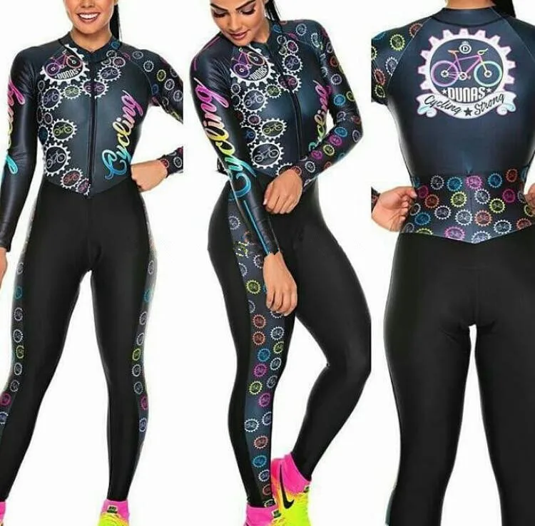 

2022 New Women's Long sleeve Pro Team Suit Cycling Jersey Skinsuit Jumpsuit Maillot Cycling Ropa ciclismo set pink gel