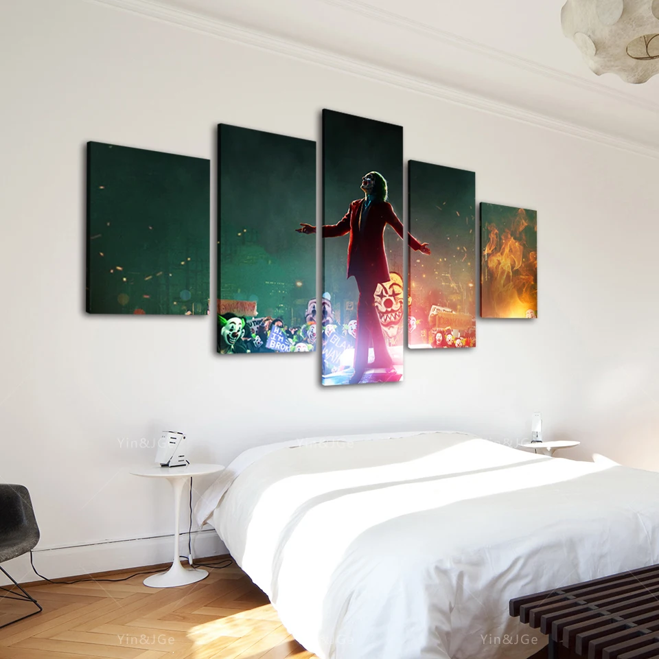 5 шт. Настенная картина Джокер постер на холсте настенные принты 2019 фильм хоккер