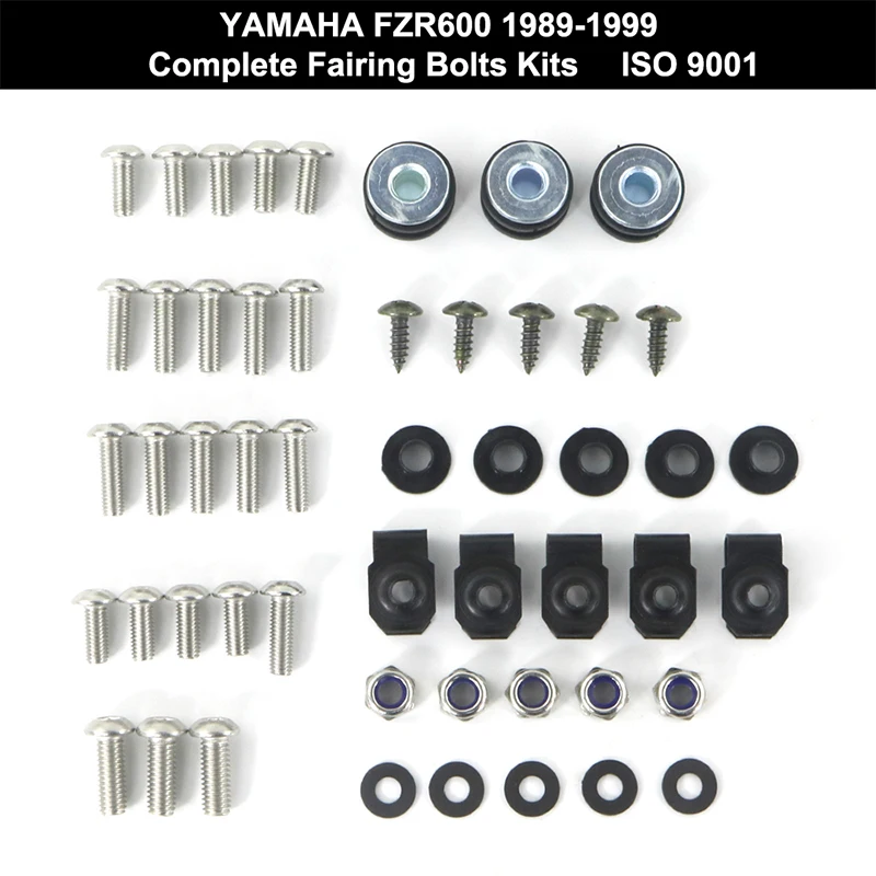 

Fit For Yamaha FZR600 1989-1999 Full Fairing Bolts Kit Speed Nuts Screws Kit Stainless Steel