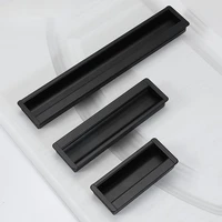 black slotted closet door drawer dark handle lengthened 1m modern simple invisible furniture embedded handle