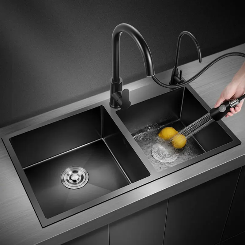 

Undermount Kitchen Sink Drainboard Black Big 304 Stainless Steel Soap Dispensor Sinks Bathroom Cocina Accesorio Home Improvement