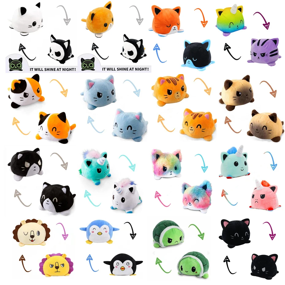 

31 Styles Double Sided Cat Gato Kids Plushie Animals Unicorn Flip Doll Cute Toy Peluches For Pulpos Plush Stuffed Doll Plush Toy