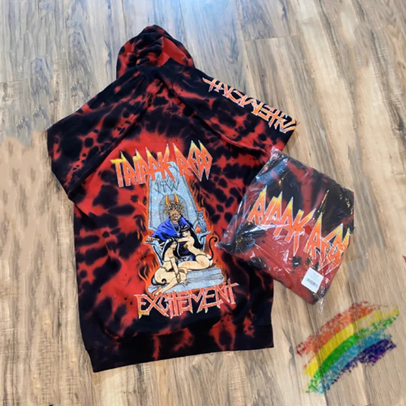 

Red Tie Dye Trippie Redd 1400 Excitement Hoodies Men Women 1:1 High Quality Hoodie Hip-hop Fashion Casual Hooded