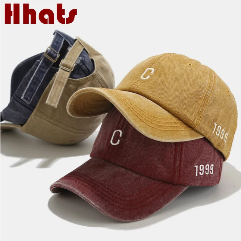 Винтажная бейсбольная Кепка из промытого хлопка для спорта на открытом воздухе