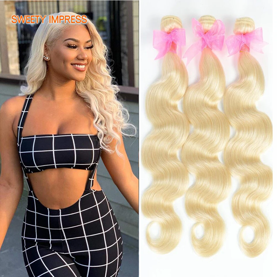 

Sweety Impress 613 наращивание светлых волос бразильские волосы волнистые пучки волнистые человеческие волосы Remy длинные 24 26 дюймов с натуральными...