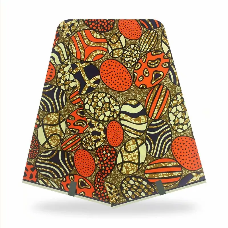 

Fashion Wax African Fabric 2021 High Quality Embroidery Ankara 100% Cotton Print Fabrics 6 Yards For Party Dress Wax-H1223