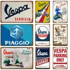 Металлический винтажный настенный плакат Vespa для гаража, винтажный Ретро-постер для комнаты, домашний промышленный подвесной декор, жестяная арт-вывеска