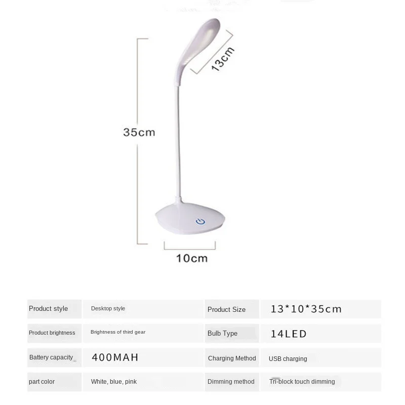 

LED Nightlight Modern Rechargeable USB Table Lamp Creative Three-speed Adjustment Study Bedroom Eye Protection Reading Lamp