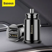 baseus 12v dual usb car charger 3 1a fast charging for iphone samsung mini usb car charger car charger accessories
