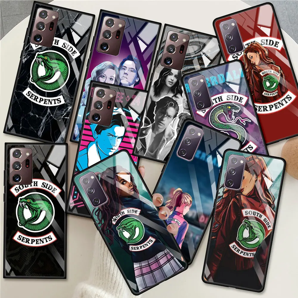 

Tempered Glass Case for Samsung Galaxy S20 FE S10 Plus S21 Ultra S9 S10E Note 10 Lite Phone Cover Bag Riverdale South Serpents