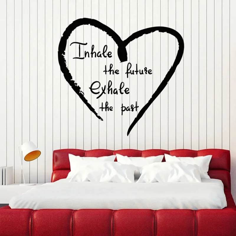 Наклейки виниловые с надписью Love Наклейка на стену йога вдохните будущее выдох