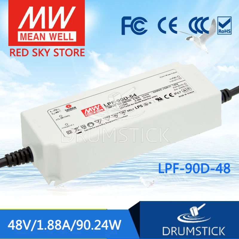 

kindly MEAN WELL 6Pack LPF-90D-48 48V 1.88A meanwell LPF-90D 48V 90.24W Single Output LED Switching Power Supply
