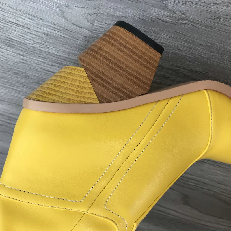 Женские ковбойские сапоги до колена на танкетке и каблуке | Обувь