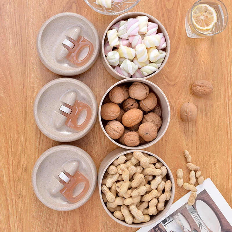 Storage Box Wheat Straw Covered Plastic Sealed Tank Kitchen Tools Multi-Function Grain | Дом и сад