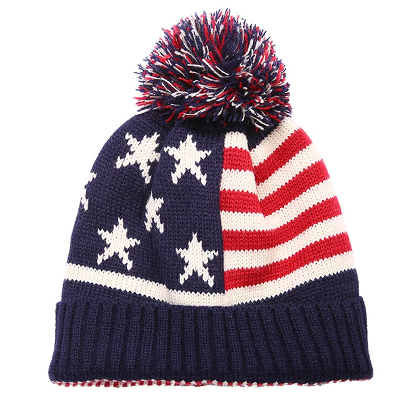 Новинка 2019 хлопковая шапка с американским флагом мужская и женская зимняя