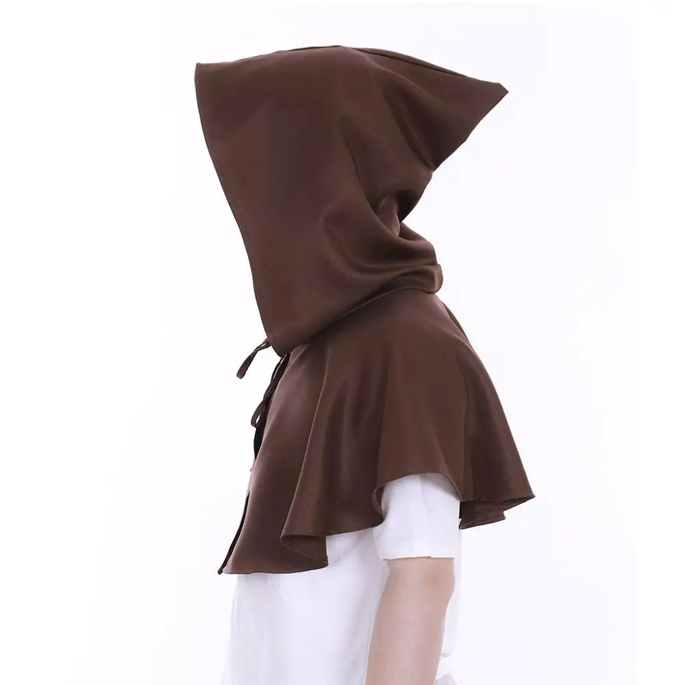 brown Costumebuy мужской средневековый костюм в стиле «Ренессанс» капюшон полиэстер Capelet LARP мантия шляпа накидка унисекс принадлежности на хеллоуин для косплея - Цвет: brown
