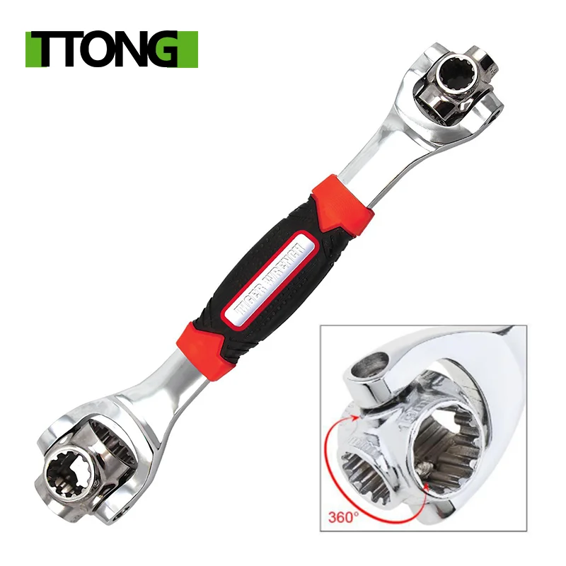 

Wrench 48 in 1 Tools Socket Works with Spline Bolts Torx 360 Degree 6-Point Universial Furniture Car Repair 250mm