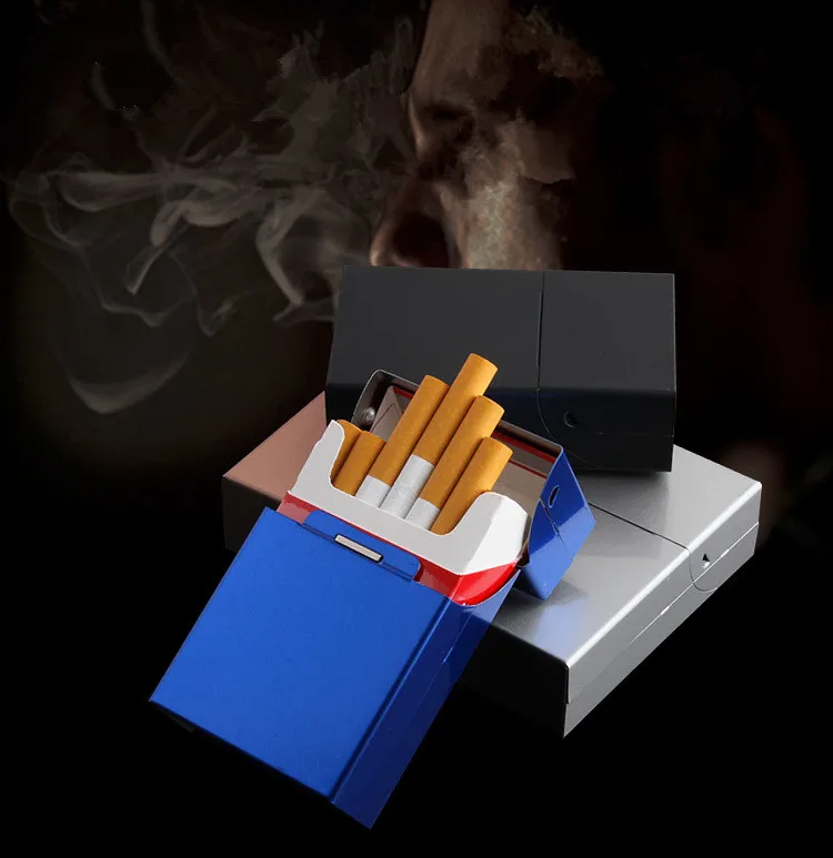 1 шт. алюминиевый чехол для сигарет сигарета держатель табака карманная коробка