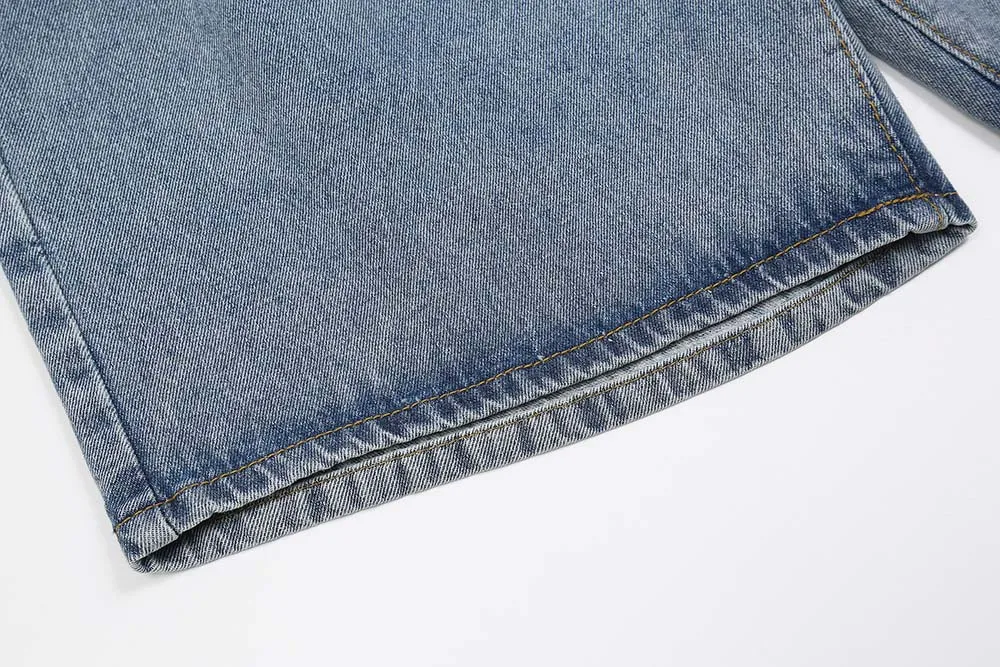 

Men designer jeans for men Korean hip hop jeans shorts Men's retro loose pants denim jeans stacked jeans UE017