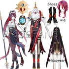 Костюм для косплея Genshin Impact Rosaria, игровой костюм, униформа аниме, костюмы на Хэллоуин для женщин и мужчин, наряд с париками и туфлями