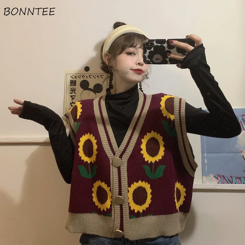 Vest Women Spring Artistic Loose Vintage College Knitted Ins All-match Soft Outwear Daily Cropped Students Design Retro Teens BF | Женская