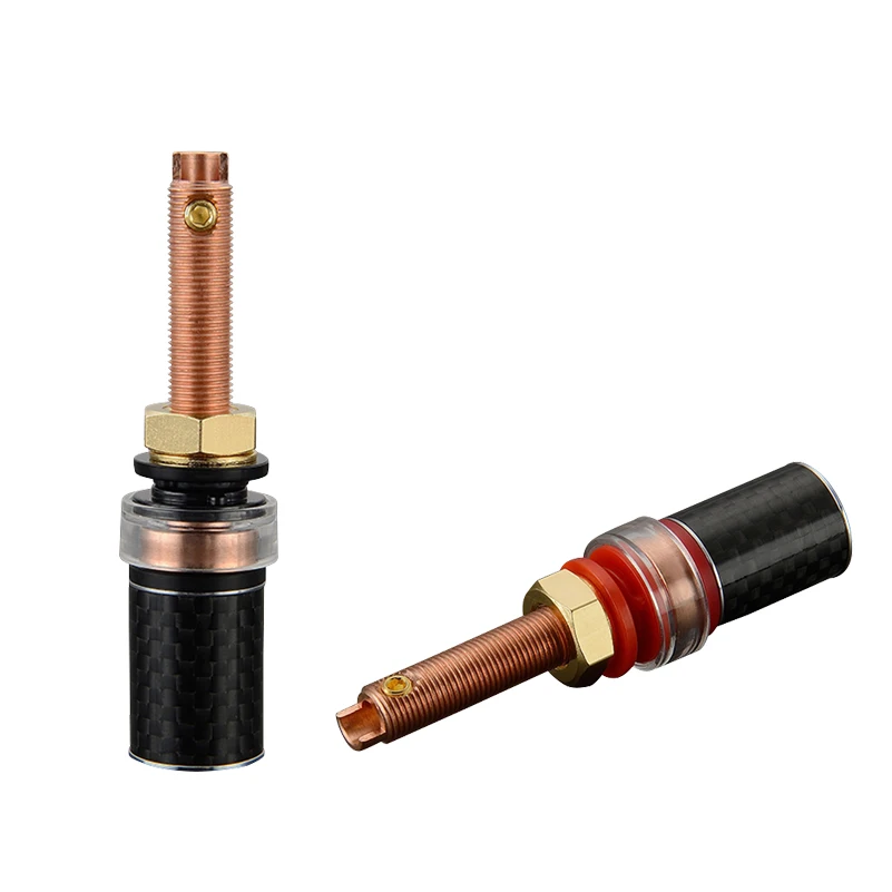 

4PCS High Quality BP-614 Carbon Fiber copper Plated Binding Post Speaker Amplifier Terminal Binding Post 68mm