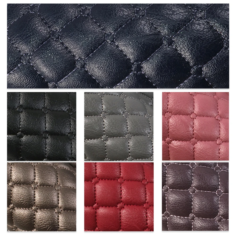 Однотонная хлопковая стеганая ткань с рисунком ромбиками 20*33 см материал обивки